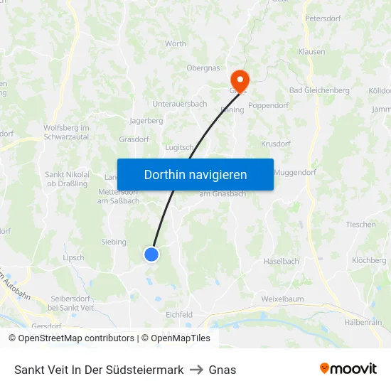 Sankt Veit In Der Südsteiermark to Gnas map