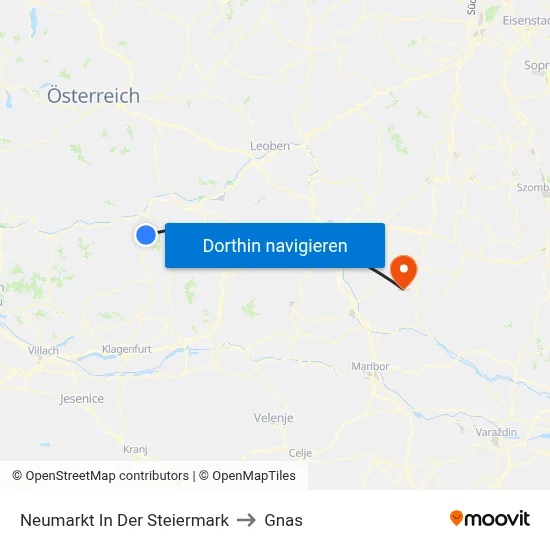 Neumarkt In Der Steiermark to Gnas map