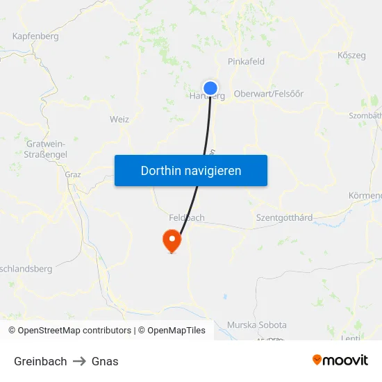 Greinbach to Gnas map