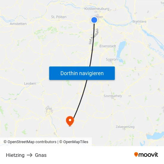 Hietzing to Gnas map
