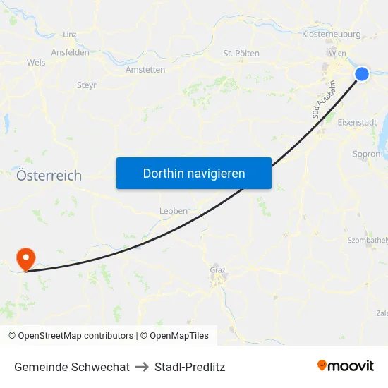 Gemeinde Schwechat to Stadl-Predlitz map