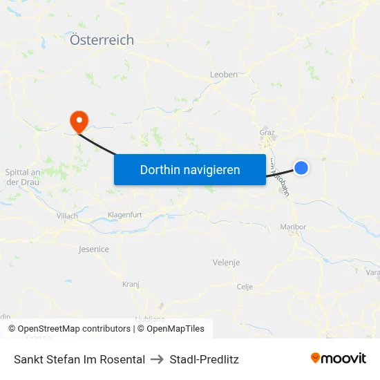 Sankt Stefan Im Rosental to Stadl-Predlitz map
