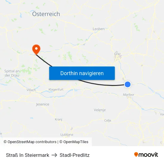 Straß In Steiermark to Stadl-Predlitz map