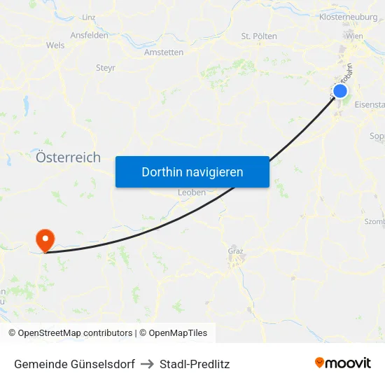 Gemeinde Günselsdorf to Stadl-Predlitz map