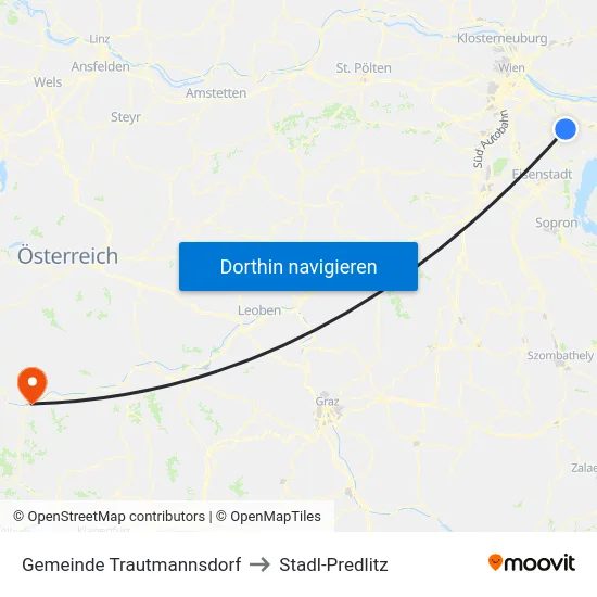 Gemeinde Trautmannsdorf to Stadl-Predlitz map