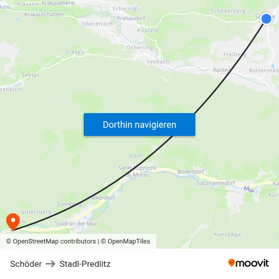 Schöder to Stadl-Predlitz map