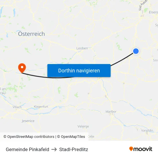 Gemeinde Pinkafeld to Stadl-Predlitz map