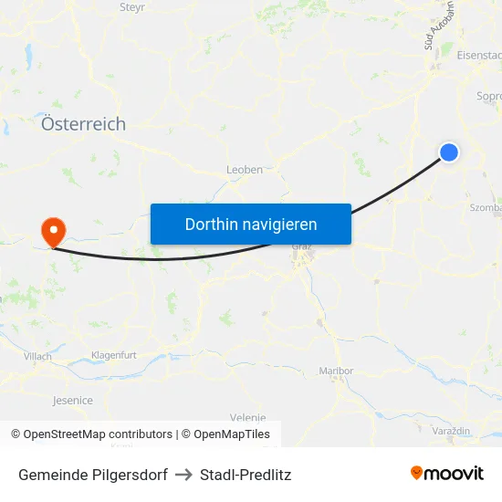 Gemeinde Pilgersdorf to Stadl-Predlitz map