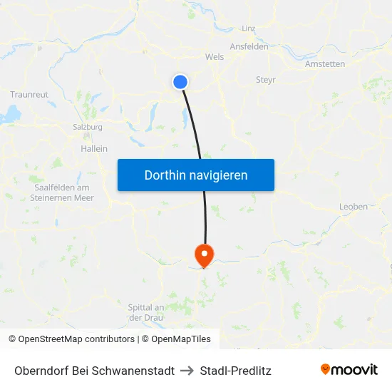 Oberndorf Bei Schwanenstadt to Stadl-Predlitz map