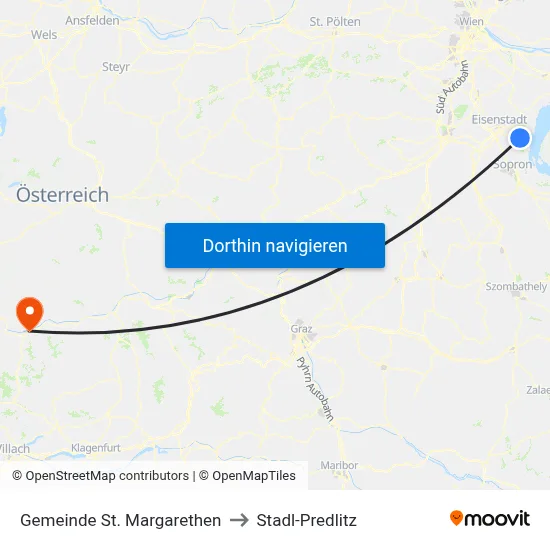 Gemeinde St. Margarethen to Stadl-Predlitz map