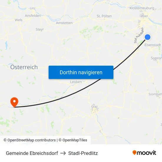 Gemeinde Ebreichsdorf to Stadl-Predlitz map