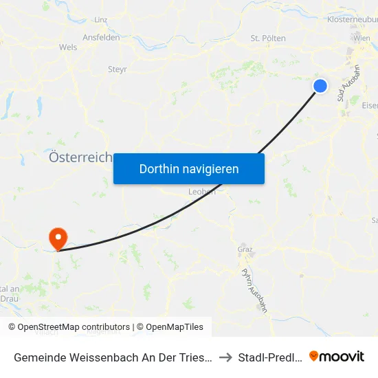 Gemeinde Weissenbach An Der Triesting to Stadl-Predlitz map