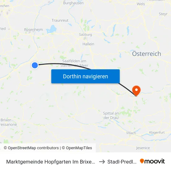 Marktgemeinde Hopfgarten Im Brixental to Stadl-Predlitz map