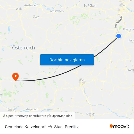 Gemeinde Katzelsdorf to Stadl-Predlitz map