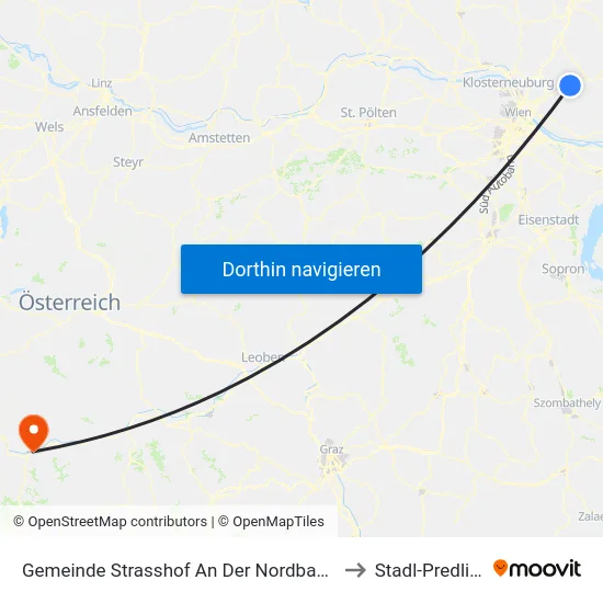 Gemeinde Strasshof An Der Nordbahn to Stadl-Predlitz map