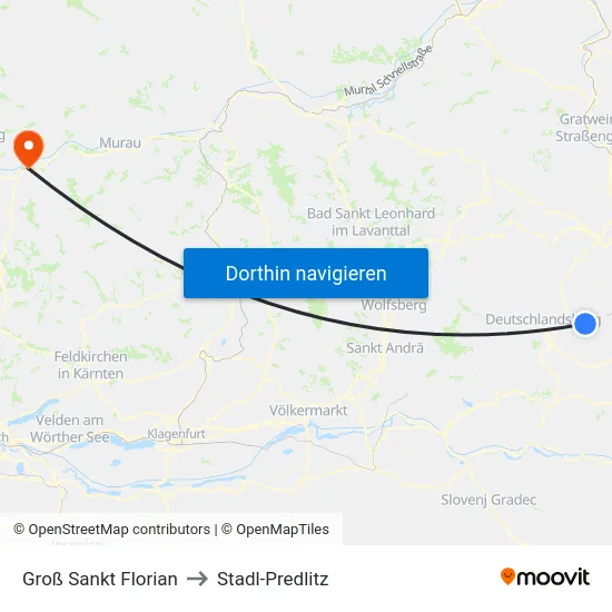 Groß Sankt Florian to Stadl-Predlitz map