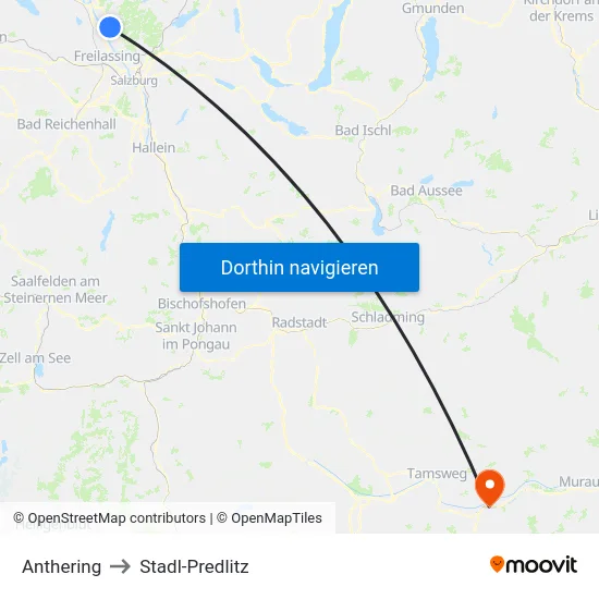 Anthering to Stadl-Predlitz map