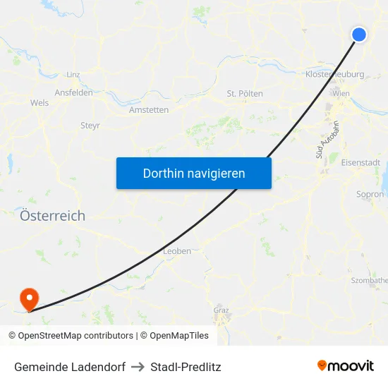 Gemeinde Ladendorf to Stadl-Predlitz map