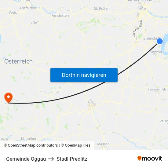 Gemeinde Oggau to Stadl-Predlitz map