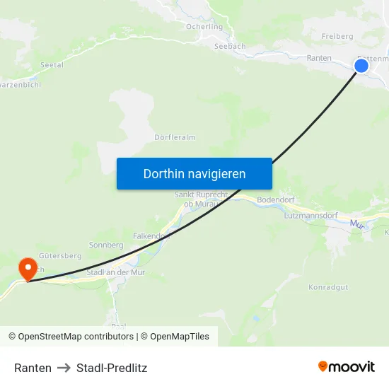 Ranten to Stadl-Predlitz map