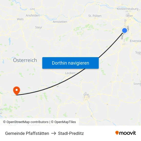 Gemeinde Pfaffstätten to Stadl-Predlitz map