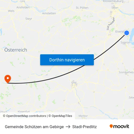 Gemeinde Schützen am Gebirge to Stadl-Predlitz map