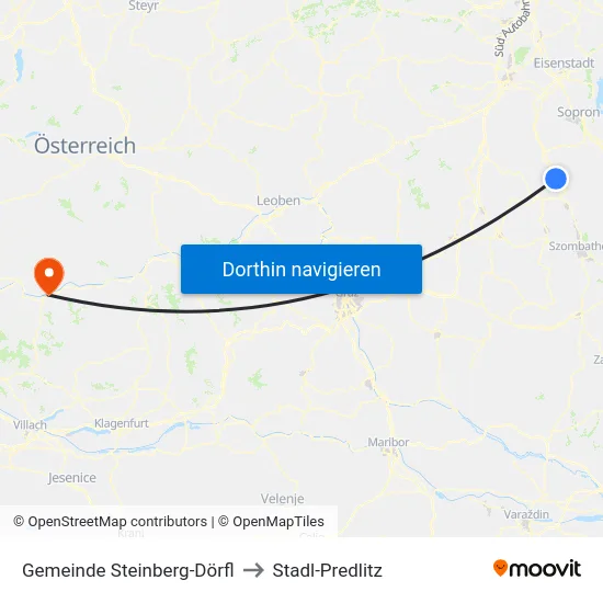 Gemeinde Steinberg-Dörfl to Stadl-Predlitz map