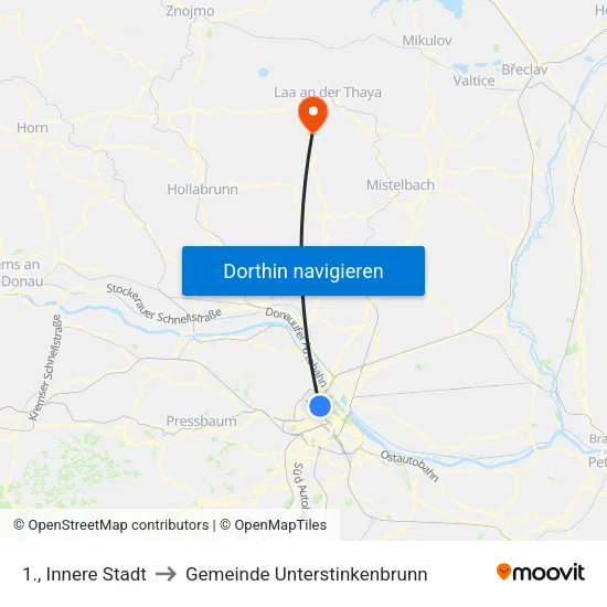 1., Innere Stadt to Gemeinde Unterstinkenbrunn map