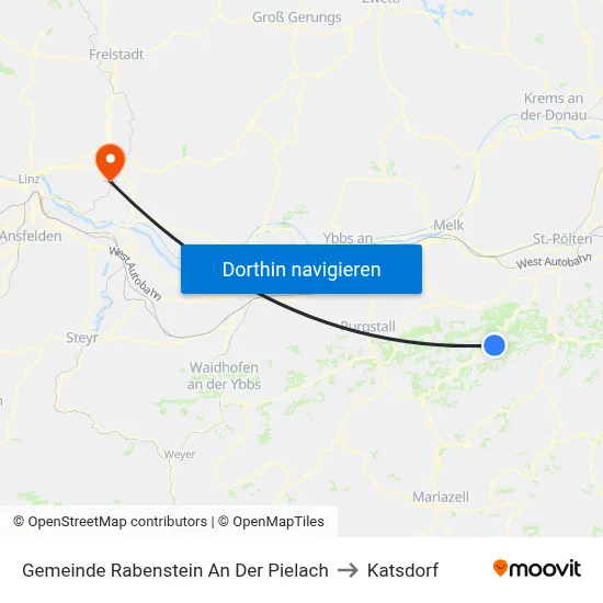 Gemeinde Rabenstein An Der Pielach to Katsdorf map