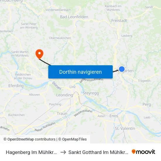 Hagenberg Im Mühlkreis to Sankt Gotthard Im Mühlkreis map
