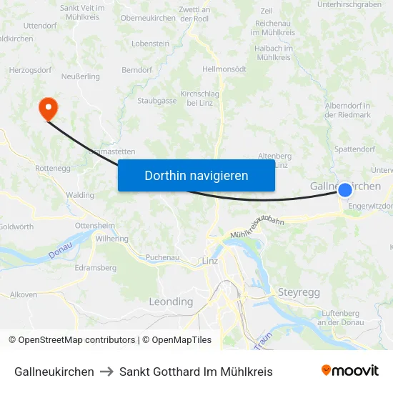 Gallneukirchen to Sankt Gotthard Im Mühlkreis map