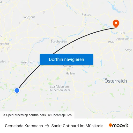 Gemeinde Kramsach to Sankt Gotthard Im Mühlkreis map