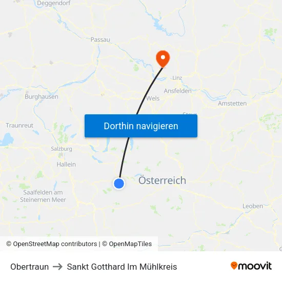 Obertraun to Sankt Gotthard Im Mühlkreis map