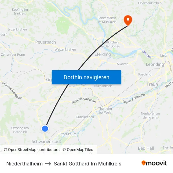 Niederthalheim to Sankt Gotthard Im Mühlkreis map