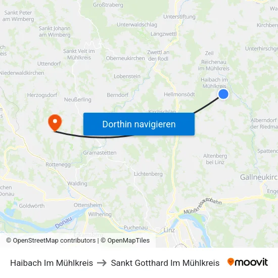 Haibach Im Mühlkreis to Sankt Gotthard Im Mühlkreis map