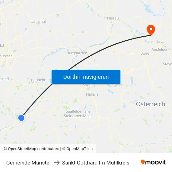 Gemeinde Münster to Sankt Gotthard Im Mühlkreis map