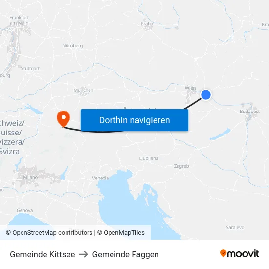 Gemeinde Kittsee to Gemeinde Faggen map