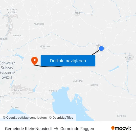 Gemeinde Klein-Neusiedl to Gemeinde Faggen map