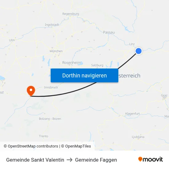Gemeinde Sankt Valentin to Gemeinde Faggen map