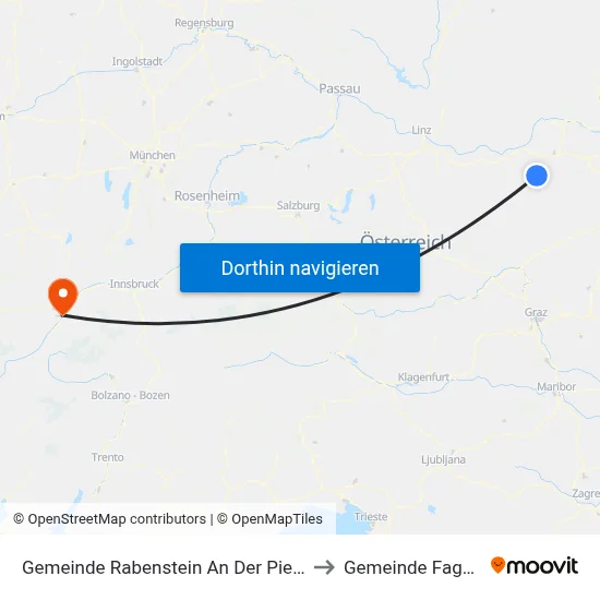 Gemeinde Rabenstein An Der Pielach to Gemeinde Faggen map