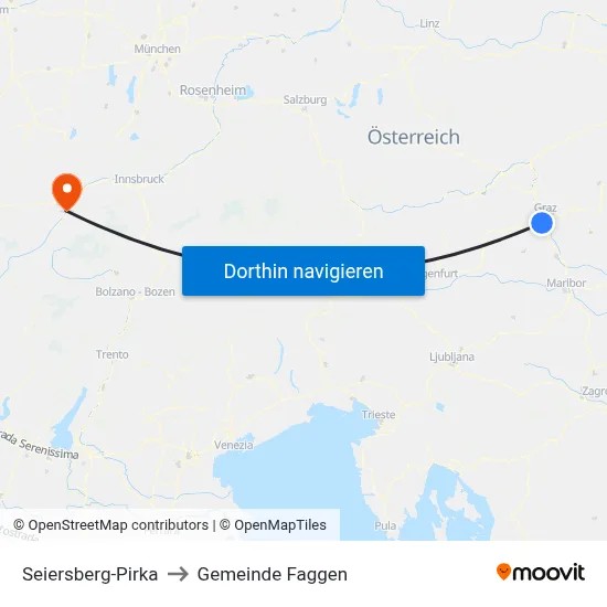 Seiersberg-Pirka to Gemeinde Faggen map
