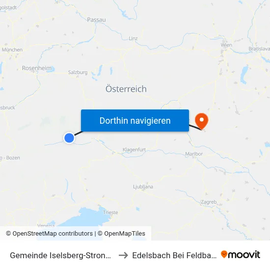 Gemeinde Iselsberg-Stronach to Edelsbach Bei Feldbach map