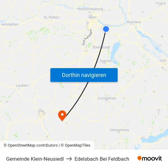 Gemeinde Klein-Neusiedl to Edelsbach Bei Feldbach map