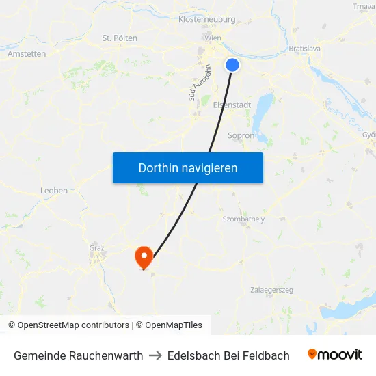 Gemeinde Rauchenwarth to Edelsbach Bei Feldbach map