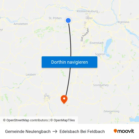 Gemeinde Neulengbach to Edelsbach Bei Feldbach map