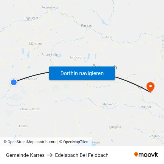 Gemeinde Karres to Edelsbach Bei Feldbach map