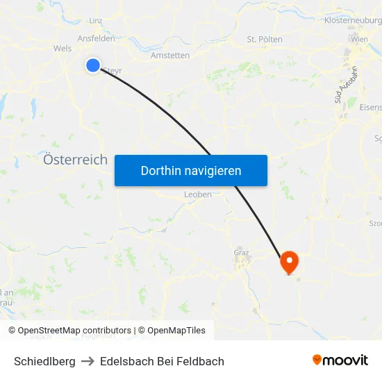Schiedlberg to Edelsbach Bei Feldbach map