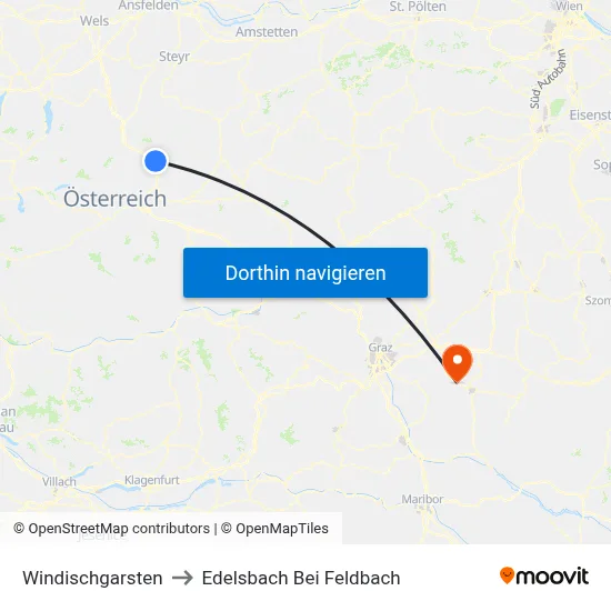 Windischgarsten to Edelsbach Bei Feldbach map