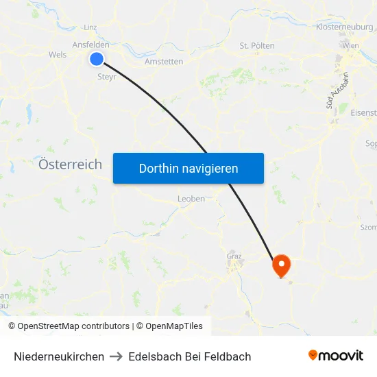 Niederneukirchen to Edelsbach Bei Feldbach map