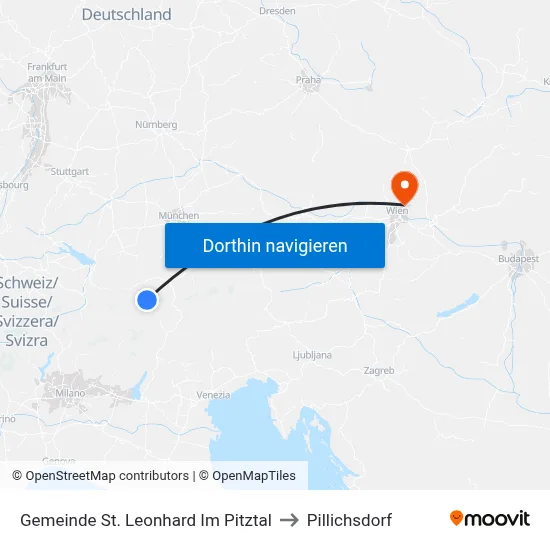 Gemeinde St. Leonhard Im Pitztal to Pillichsdorf map